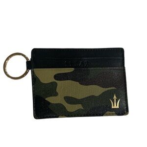 Spear Leather Camouflage Card Holder with Gold Ring